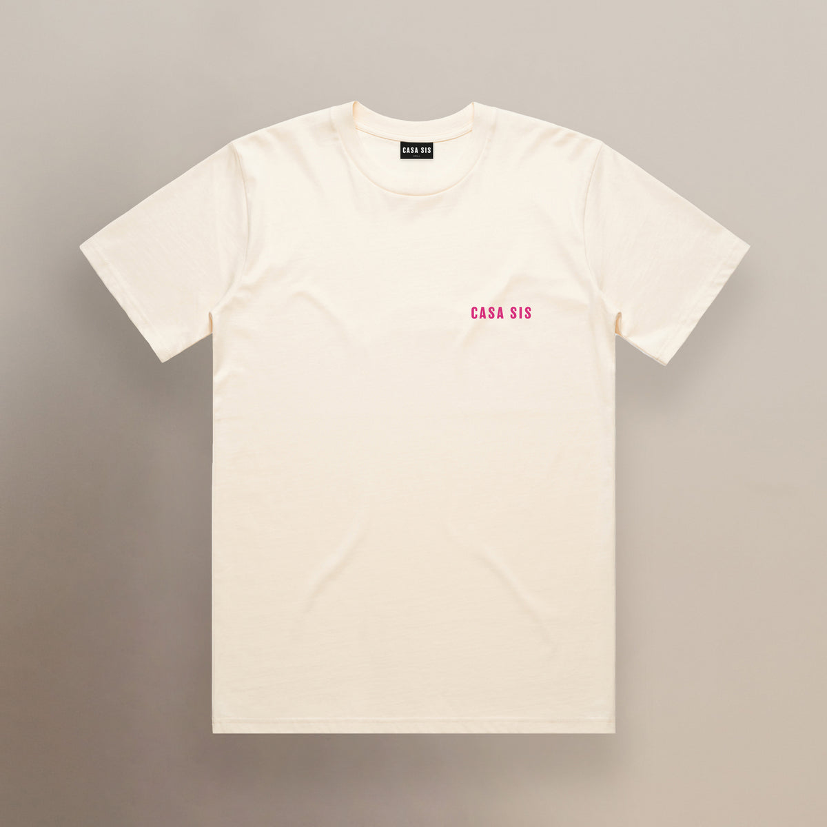 02 Manly Tee – Ecru & Pink